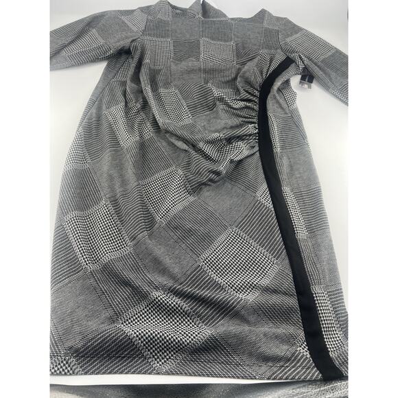 Soho Apparel Dress Plus 2X Sheath Black White Round Neck Women Career Work New - Picture 2 of 9